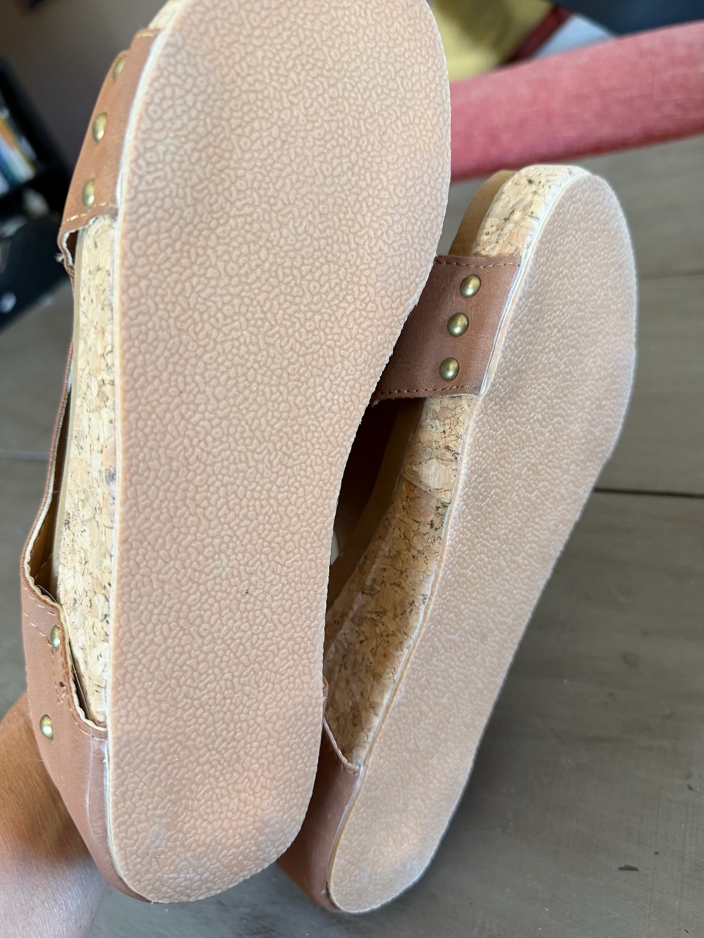 Women’s Tan Cork Wedge Slingback Sandals - Picture 5 of 7